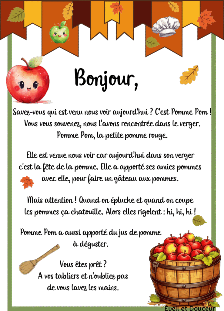 Histoire de Pomme Pom pour Eveil et Douceur