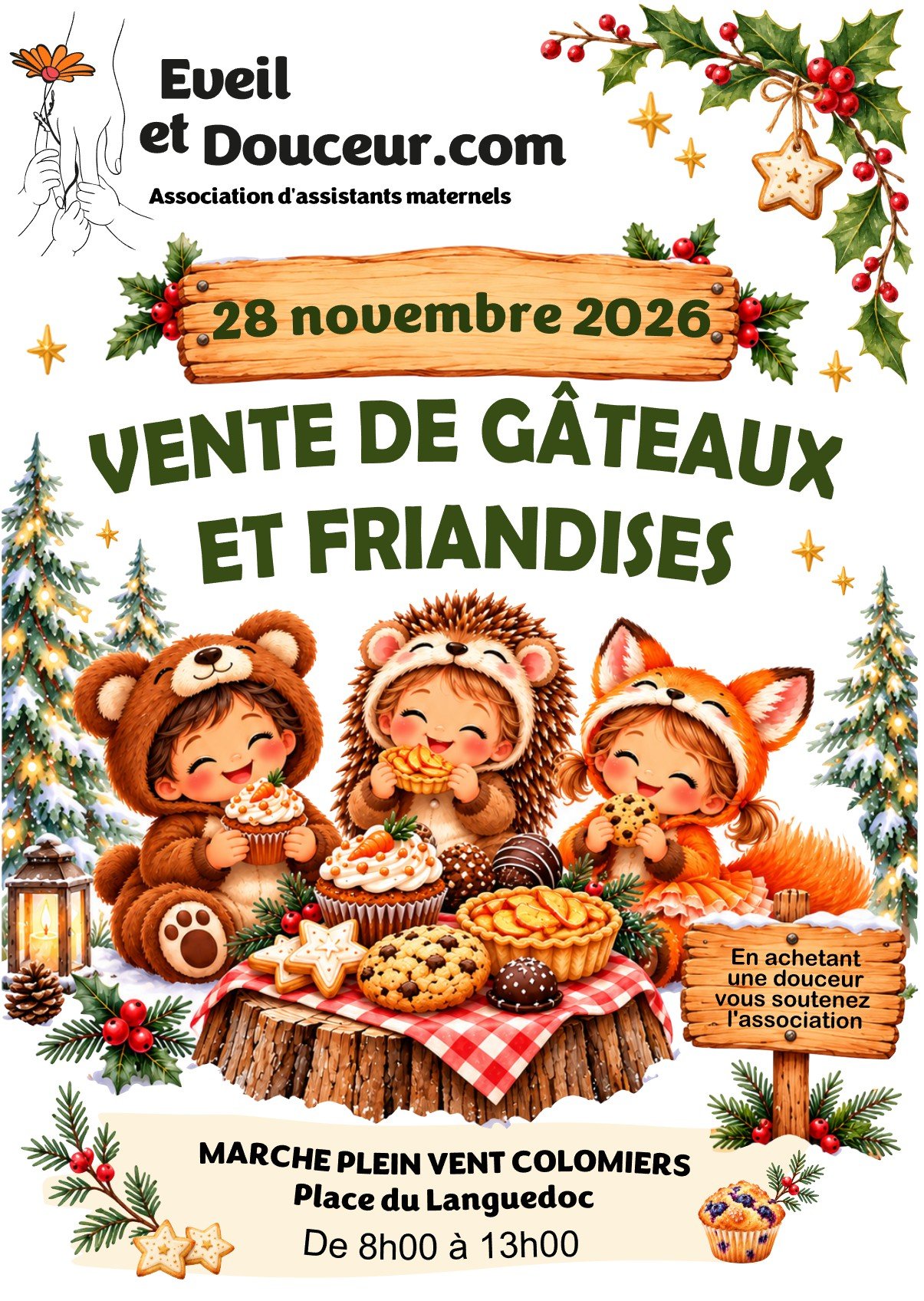 Vente de gâteaux et de friandises sur le marché de Colomiers !